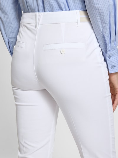 Marc Cain Regular fit broek met verkorte pasvorm en steekzakken Wit - 3
