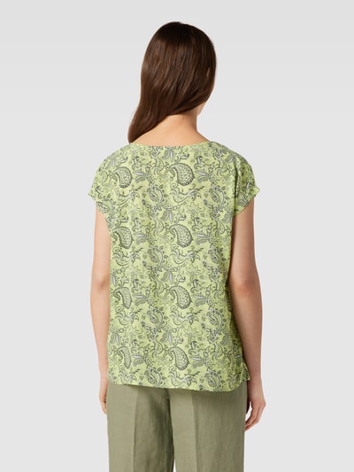 Montego Blouseshirt van pure viscose met stolpplooi Neon groen - 5