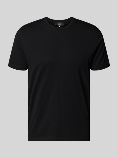 Produktfoto, T-Shirt mit Rundhalsausschnitt Modell 'DEN' von CINQUE in Schwarz, Reine Baumwolle, Regular-Fit, Rückenlänge 68 cm bei Größe M