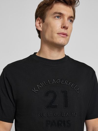 Karl Lagerfeld T-shirt met labelstitching Zwart - 3