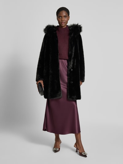 Marc Cain Regular Fit Mantel aus Kunstfell Black 1