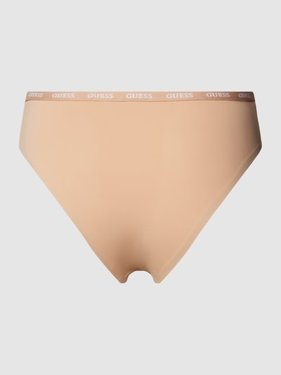 Guess Slip met elastische band met logo, model 'DARCEY BRIEF' Beige - 3