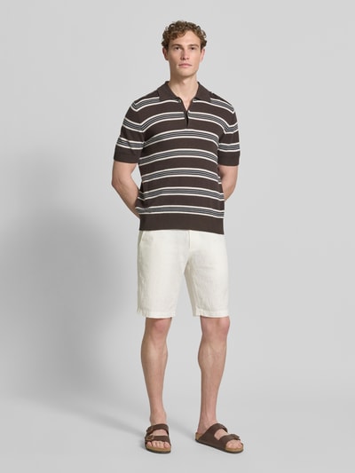 Marc O'Polo Regular Fit Shorts aus reinem Leinen Modell 'RESO JOGGER' Offwhite 1