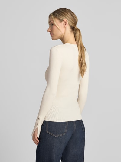 GUESS slim fit shirt met lange mouwen van viscosemix model 'Ellie' Ecru - 5