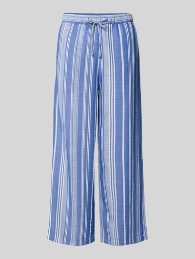 Produktfoto, Culotte mit Kordelzug und Eingrifftaschen von Christian Berg Woman in Blau mit weißen Streifen, Loose Fit, strukturierte Oberfläche
