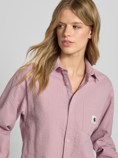Carhartt Work In Progress Bluzka o kroju regular fit z kieszenią na piersi model ‘Toland’ Różowy 3
