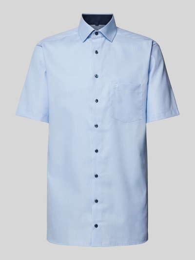 OLYMP Regular Fit Business-Hemd mit logo-Stitching Modell 'Global' Bleu 2