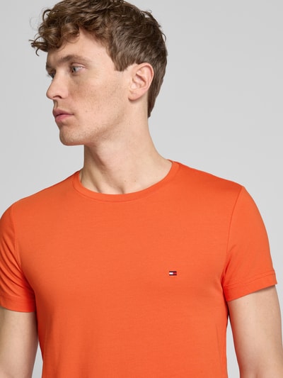 Tommy Hilfiger Slim Fit T-Shirt mit Logo-Stitching Orange 3