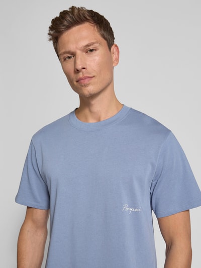 POMPEII BRAND T-Shirt mit Logo-Print Modell 'ADMISSION LETTER MARENGO' Hellblau 3