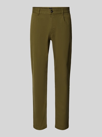 BOSS Orange Chino mit Label-Details Modell 'Pleated' Oliv 1