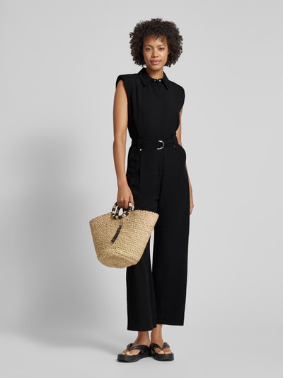 Mango Jumpsuit mit Taillengürtel Modell 'MATTY' Black 1