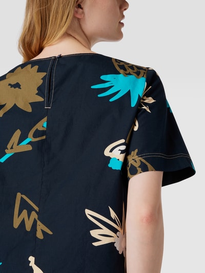 Marc O'Polo Denim Blusenshirt mit Allover-Muster Marineblau 3