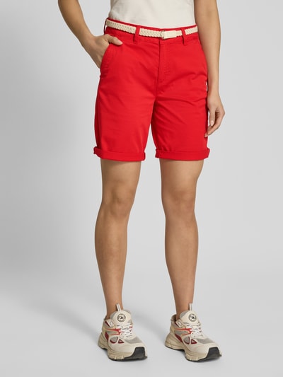s.Oliver RED LABEL Regular fit korte chino met gevlochten riem Rood - 4