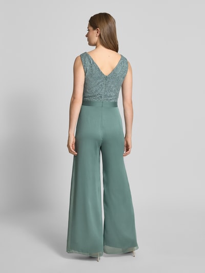 Swing Jumpsuit mit weitem Bein und Spitzenbesatz Lind 5