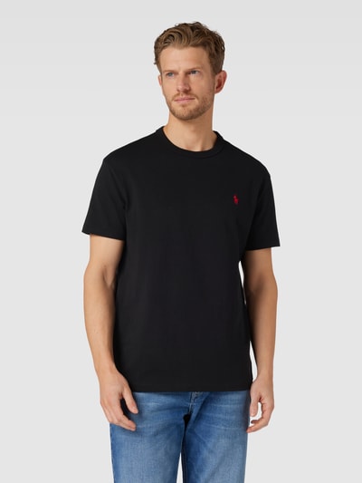 Polo Ralph Lauren Classic fit T-shirt met labelstitching Zwart - 4