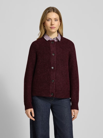 Selected Femme Regular Fit Strickjacke aus Woll-Mix mit Alpaka Modell 'LULU' Pflaume 4