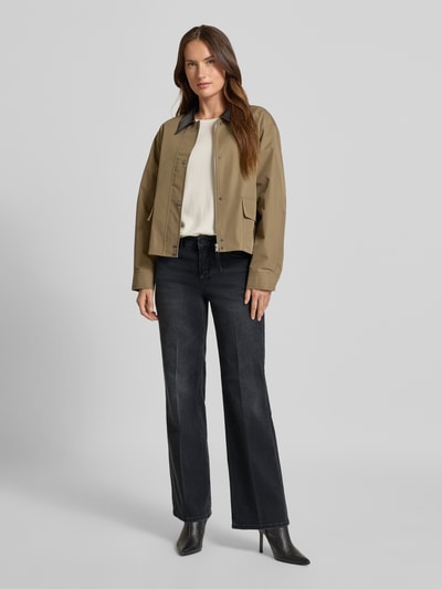 Someday Straight leg jeans met knoop- en ritssluiting, model 'Carie' Zwart - 1