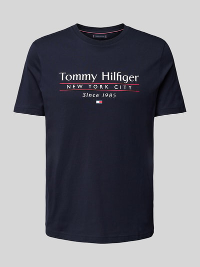 Tommy Hilfiger T-Shirt mit Label-Print Marine 2