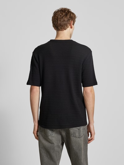 Only & Sons T-shirt met broderie anglaise, model 'GIVO' Zwart - 5