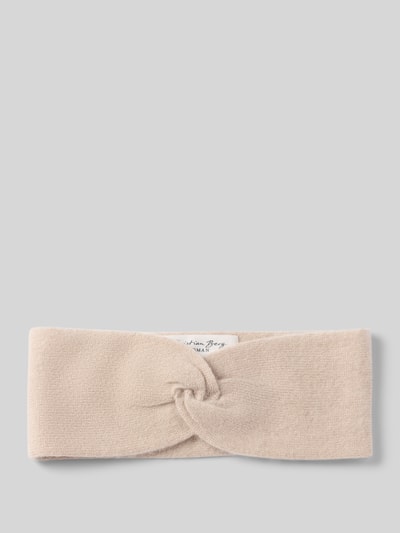 Produktfoto, Stirnband aus reinem Kaschmir von Christian Berg Woman in Beige, breites Design, Strick-Optik, fixiertes Knotendetail