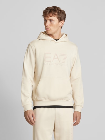 EA7 Emporio Armani Hoodie mit Label-Print Offwhite 4