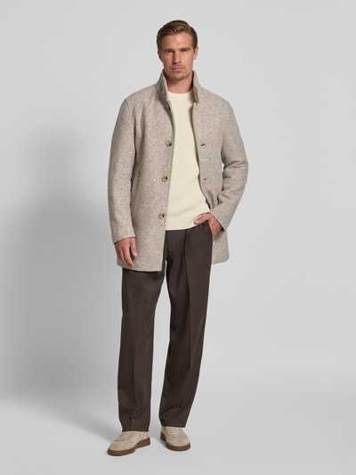 Strellson Regular Fit Mantel mit Woll-Anteil Modell '11 FYNN' Beige 1