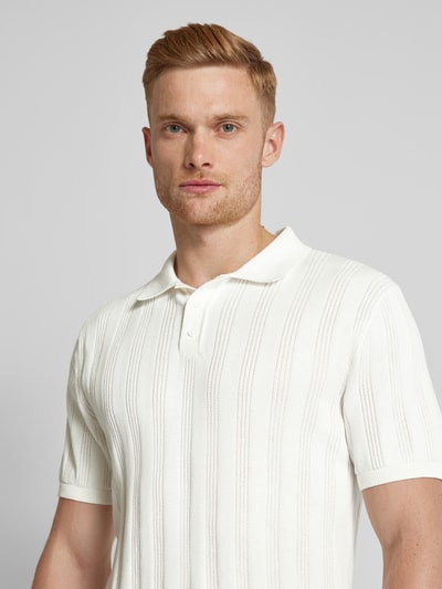 MCNEAL Poloshirt met ribboorden Offwhite - 3