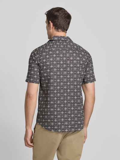 GABBA Regular fit vrijetijdsoverhemd met reverskraag, model 'TIMO' Marineblauw - 5