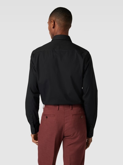 CK Calvin Klein Slim fit zakelijk overhemd met kentkraag, model 'POPLIN' Zwart - 5