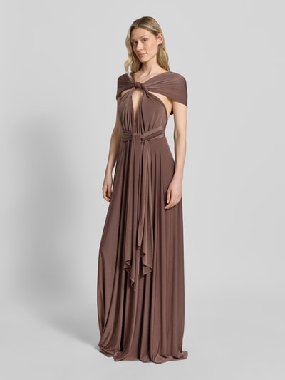 Rose Avenue maxi-jurk met diepe v-hals Chocoladebruin - 1