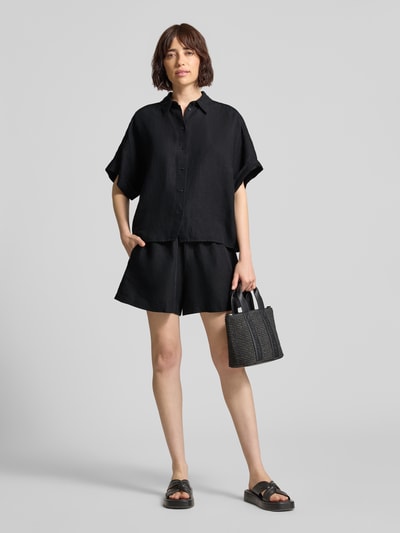 BOSS Orange Relaxed Fit Shorts aus Leinen-Viskose-Mix Modell 'TALLAN' Black 1