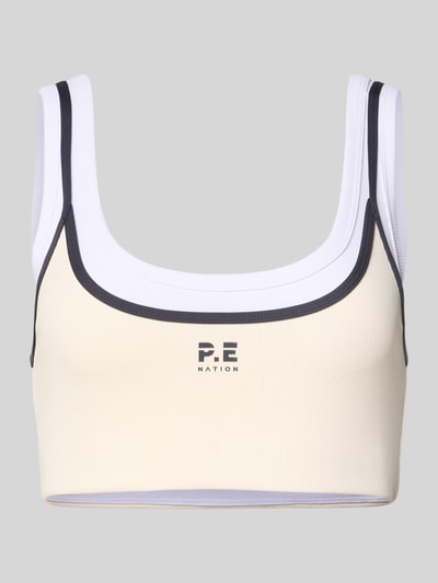 P.E Nation Sportbeha in dubbele-laagsjeslook, model 'FORWARD' Marineblauw - 2