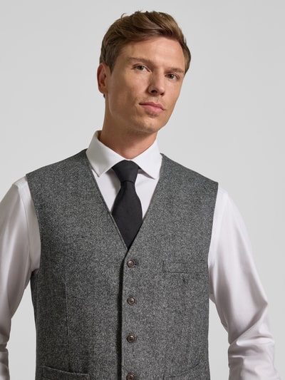 Carl Gross Wollen gilet met zijde model 'Wilson' Middengrijs - 3