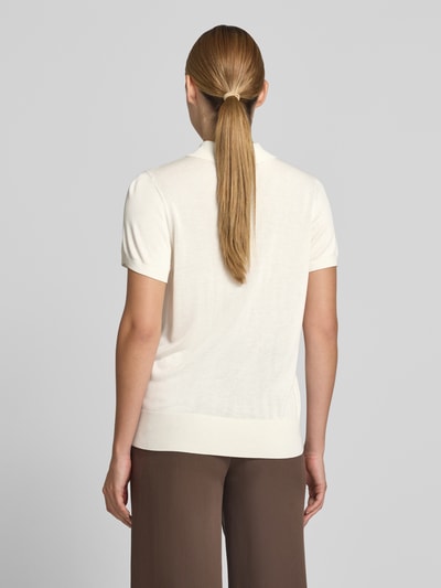 Calvin Klein Womenswear Slim Fit Poloshirt aus reiner Viskose Offwhite 5