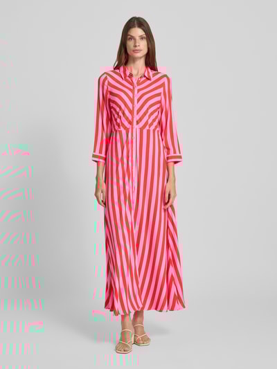 YAS Hemdblusenkleid mit 3/4-Arm Modell 'SAVANNA' Pink 4