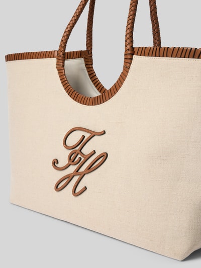 Produktfoto, Shopper aus reinem Leinen von Tommy Hilfiger w efekcie: jednolity kolor, bez zapięcia, główna przegroda, aplikacja z logo, materiał: len