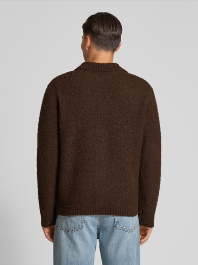 SELECTED HOMME Regular Fit Strickjacke aus Woll-Mix Modell 'LOYD' Dunkelbraun 5