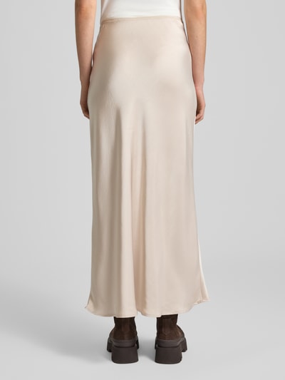 Neo Noir Midirok van satijn met elastische band, model 'URA' Ecru - 5