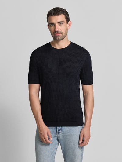 JOOP! COLLECTION Strickshirt mit Strukturmuster Modell 'Elio' Marine 4