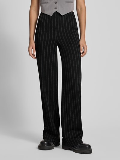 Pieces Regular fit wijde broek met viscose, model 'JIANNAH' Zwart - 4