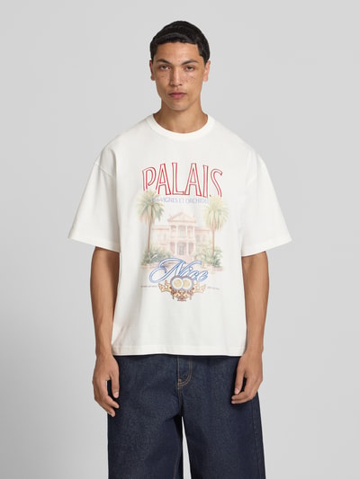 JACK & JONES t-shirt z nadrukiem z motywem model 'MENTON' Écru 4