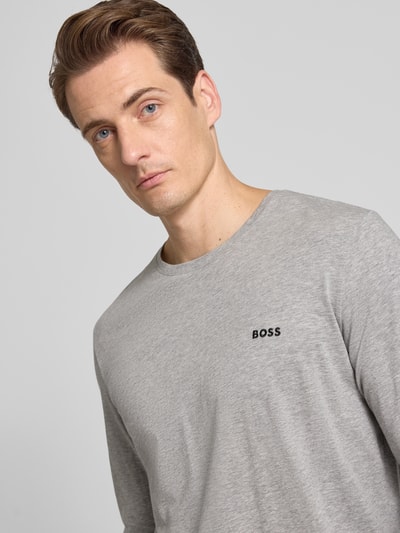BOSS Regular Fit Langarmshirt aus Baumwoll-Mix Modell 'MIX&MATCH' Mittelgrau 3