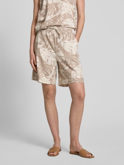 FREE/QUENT Relaxed Fit Bermudas aus Viskose-Leinen-Mix Modell 'Lavisco' Taupe 4