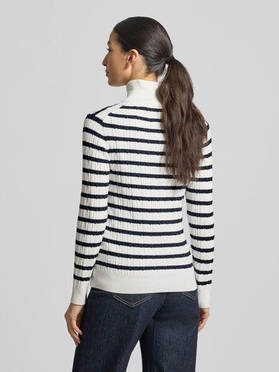 GANT Strickpullover mit Stehkragen und Reißverschluss Ecru 5