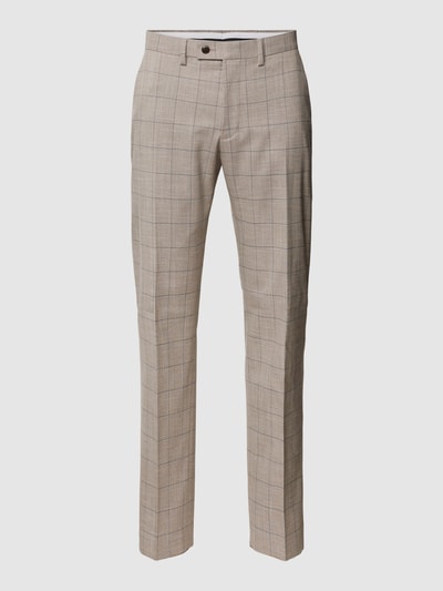 Christian Berg Men Pantalon met ruitmotief Lichtbruin - 2