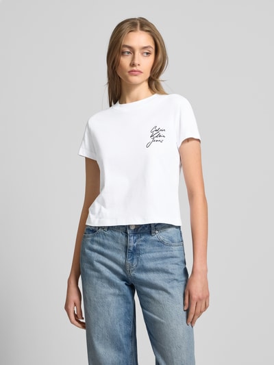 Calvin Klein Jeans T-shirt z nadrukiem z logo Biały 4