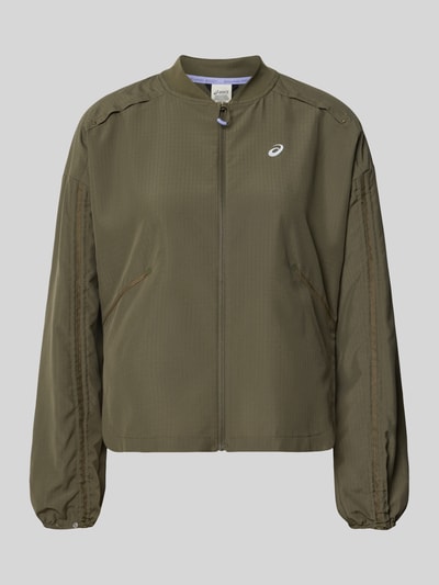 ASICS TIGER Trainingsjacke mit Stretch-Anteil Modell 'NAGINO' Oliv 1
