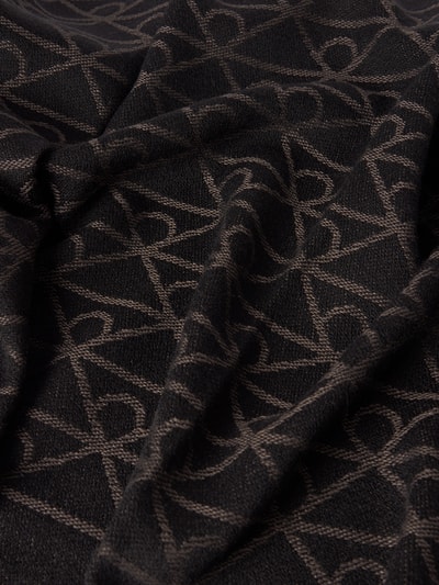 CK Calvin Klein Wollschal mit Allover-Stitching Modell 'Tonal' Dunkelbraun 2