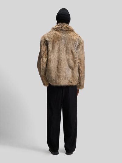 HUGO Relaxed fit jack van imitatiebont met kanten kraag, model 'BRYAN2541' Beige - 5