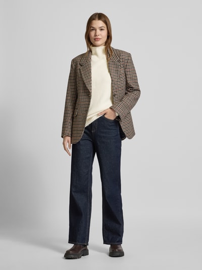 Jake*s Casual Regular Fit Strickpullover mit Stehkragen Ecru 1